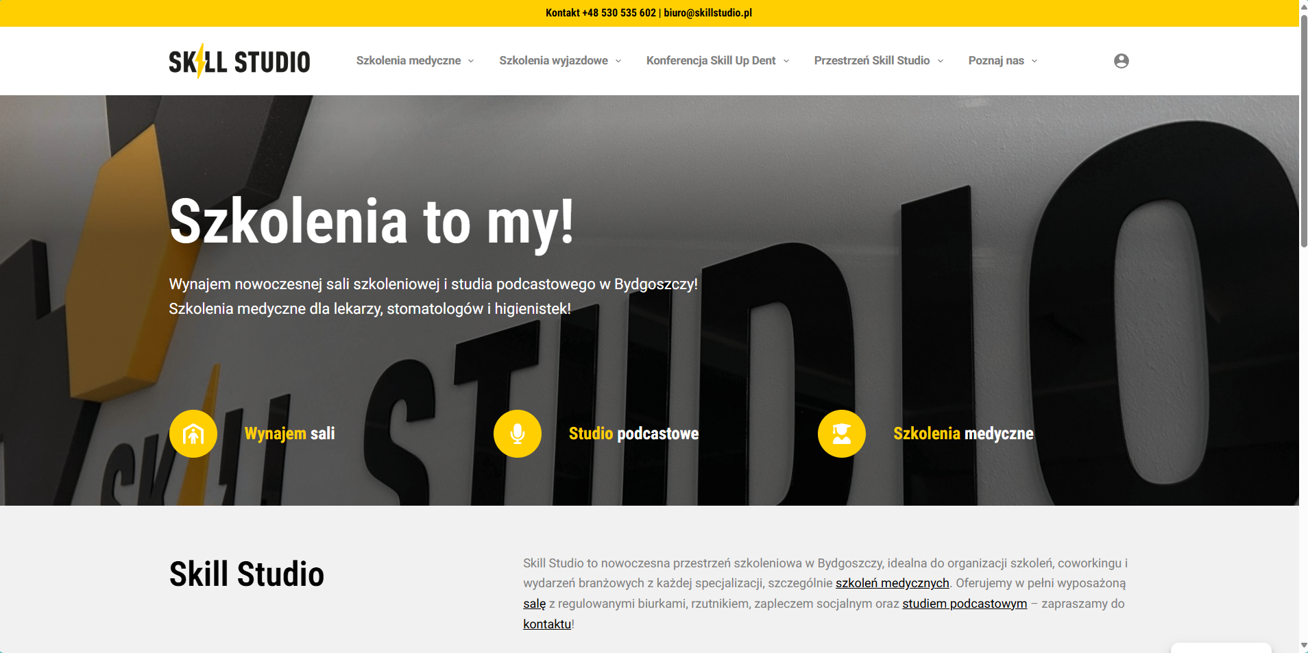 Skill Studio landing page